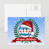 Kerststijl lachende vlag van Chicago Feestdagenkaart (Voorkant / Achterkant)
