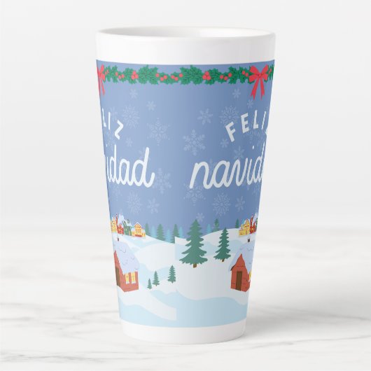 kerststijl latte mok (Voorkant)