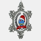 Kerststijl met Jolly Aruba-vlag Tin Sneeuwvlok Ornament (Links)