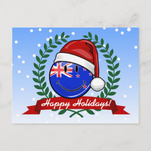Kerststijl Nieuw-Zeeland glimlachen vlag Feestdagenkaart