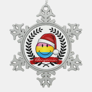 kerststijl Pansexual Pride Flag. Tin Sneeuwvlok Ornament