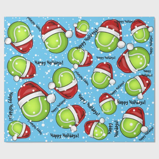 kerststijl Tennis-bal Cadeaupapier (Vlak)