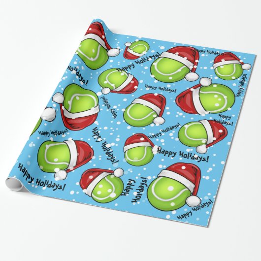 kerststijl Tennis-bal Cadeaupapier (Uitgerold)