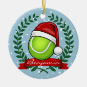 kerststijl Tennis-bal Keramisch Ornament (Voorkant)