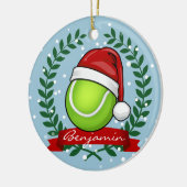 kerststijl Tennis-bal Keramisch Ornament (Links)