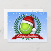 Kerststijl Tennisbal Feestdagenkaart (Voorkant / Achterkant)