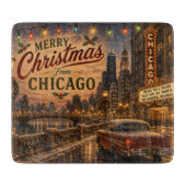 Kerststijl van Chicago Christmas Kitchen Snijplank (Voorkant)