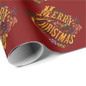 Kerststijl vrolijk kerstfeest groet cadeaupapier (Rol Hoek)