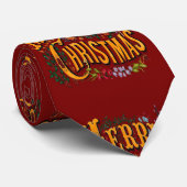 Kerststijl vrolijk kerstfeest groet stropdas (Opgerold)