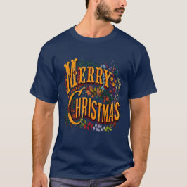 Kerststijl vrolijk kerstfeest groet t-shirt