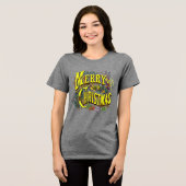 Kerststijl vrolijk kerstfeest groet Tri-Blend shirt (Voorkant volledig)