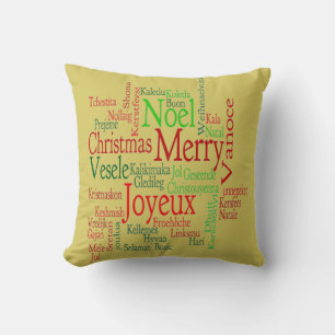 Kerststijl Vrolijk Kerstmis Vertaling Woord Kussen
