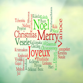 Kerststijl Vrolijk Kerstmis Vertaling Woord Raamsticker