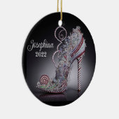 KerstStiletto-hiel Keramisch Ornament (Rechts)