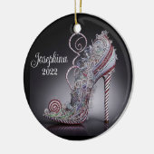 KerstStiletto-hiel Keramisch Ornament (Links)