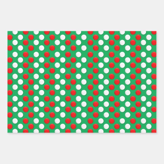 kerstStippen rood wit en groen Inpakpapier Vel (Voorkant 3)