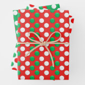 kerstStippen rood wit en groen Inpakpapier Vel (In situ)
