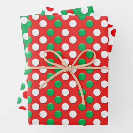 kerstStippen rood wit en groen Inpakpapier Vel (In situ)