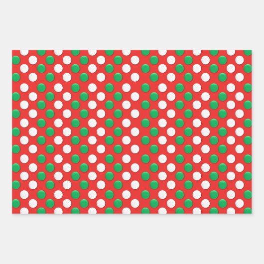kerstStippen rood wit en groen Inpakpapier Vel (Voorkant)