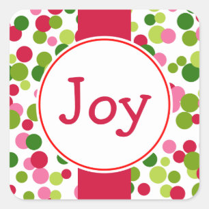 Kerststipstickers met Vreugde Vierkante Sticker