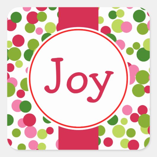 Kerststipstickers met Vreugde Vierkante Sticker (Voorkant)