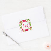 Kerststipstickers met Vreugde Vierkante Sticker (Envelop)