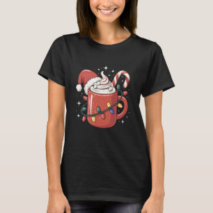 Kerststok Cacao Mok Kerstverlichting Kerstman Hoed T-shirt