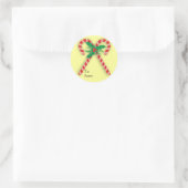 Kerststok Cadeautagesticker Ronde Sticker (Tas)