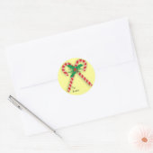 Kerststok Cadeautagesticker Ronde Sticker (Envelop)