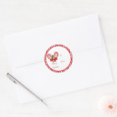 Kerststok cadeautags ronde sticker (Envelop)