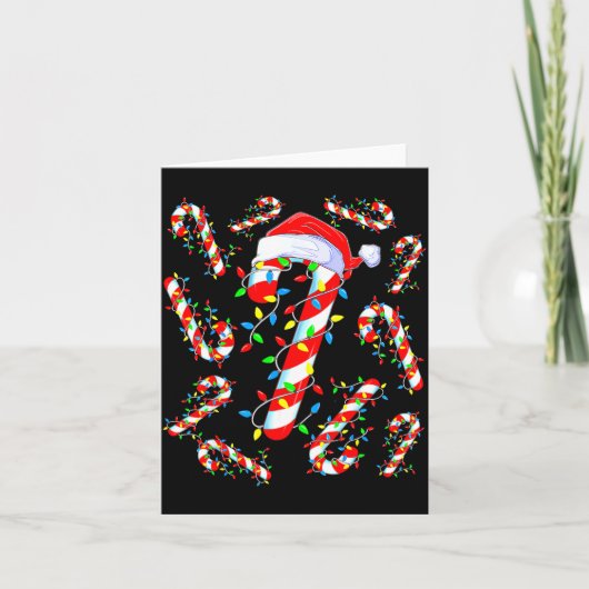 Kerststok Crew Rood En Wit Kerstman Grappig Kerstm Kaart (Voorkant)