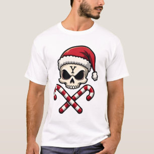 Kerststok Crew Schedel Kerstmis 2025 Grappige Mann T-shirt