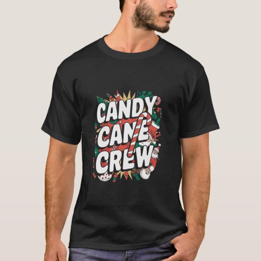 Kerststok Crew T-shirt (Voorkant)