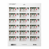 Kerststok, Dennenboom Vakantie Etiket (Full Sheet)
