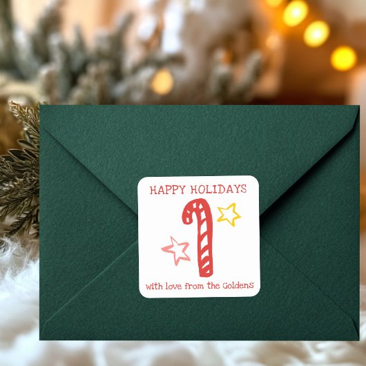 Kerststok Doodle KERST Vakantie Naar Van Label