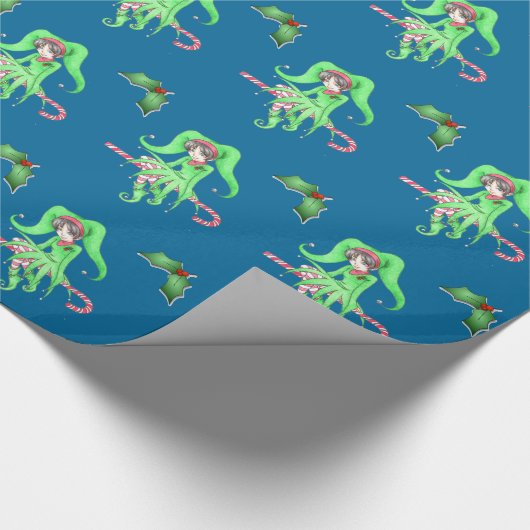 Kerststok Elf Inpakpapier (Hoek)