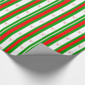 Kerststok en Strepen Cadeaupapier (Hoek)