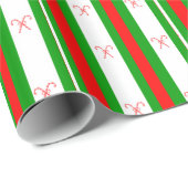 Kerststok en Strepen Cadeaupapier (Rol Hoek)