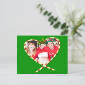 Kerststok Hart Je Foto Briefkaart (Staand voorkant)