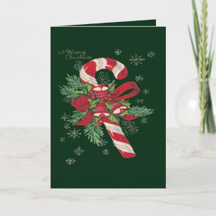 Kerststok in vintage stijl in de vorm van een wand feestdagen kaart