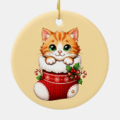 Kerststok Katten Keramiek Ornament (Achterkant)