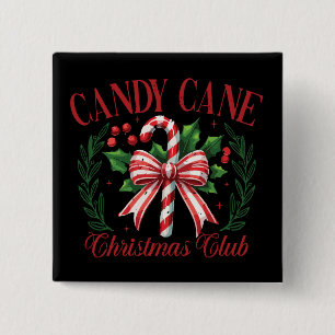 Kerststok Kerst Club Team Passende Winter  Vierkante Button 5,1 Cm