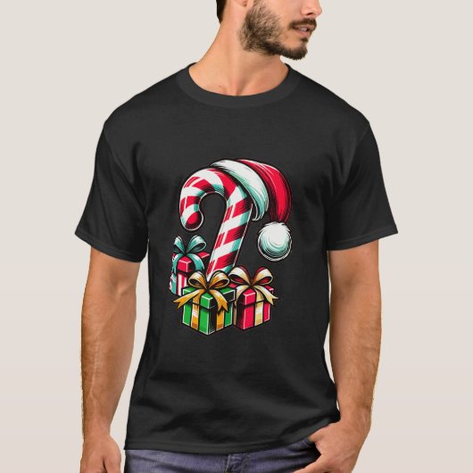 Kerststok Kerst Snoepjes Kerstmis T-shirt (Voorkant)