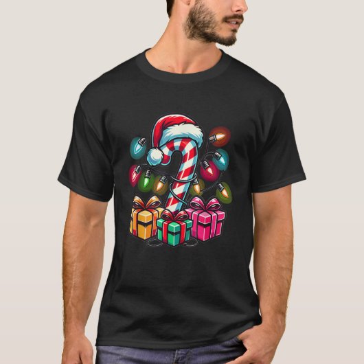 Kerststok Kerst Snoepjes Kerstmis  T-shirt (Voorkant)