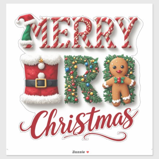 🍪 Kerststok Kerstgroeten 🎄 Sticker (Vel)