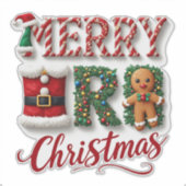 🍪 Kerststok Kerstgroeten 🎄 Sticker (Voorkant)
