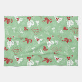 Kerststok Kerstroos | Kerst Keukenhanddoek (Horizontaal)
