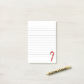 Kerststok Kersttekening Gelinieerd Post-it® Notes (Op bureau)