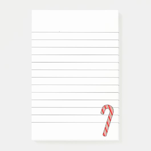 Kerststok Kersttekening Gelinieerd Post-it® Notes (Voorkant)