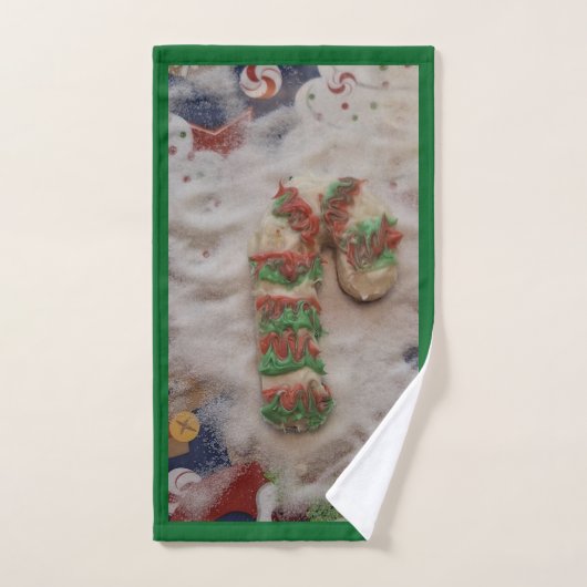 Kerststok Keuken Handdoek op Groen (Handdoek)